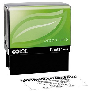 COLOP Textstempel, individualisierbar Printer 40 Green Line selbstfärbend schwarz ohne Logo von COLOP