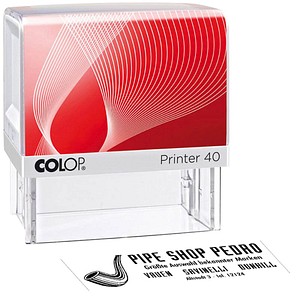 COLOP Textstempel, individualisierbar Printer 40 selbstfärbend schwarz mit Logo COLOP Textstempel, individualisierbar Printer 40 selbstfärbend schwarz mit Logo von COLOP
