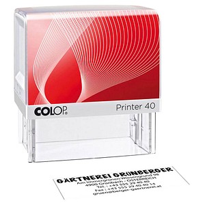 COLOP Textstempel, individualisierbar Printer 40 selbstfärbend schwarz ohne Logo von COLOP
