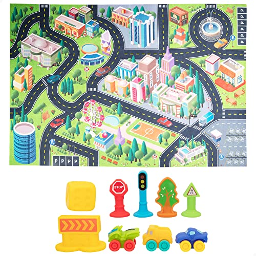 COLORBABY 49639 Teppich Stadt mit weichen Fahrzeugen, Mehrfarbig COLORBABY 49639 Teppich Stadt mit weichen Fahrzeugen, Mehrfarbig von COLORBABY