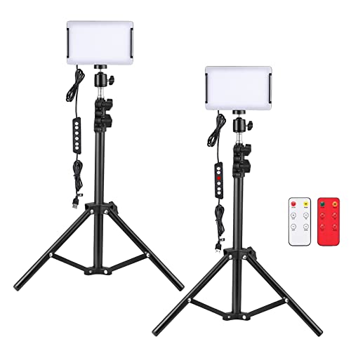 COLORLAM 2X Videoleuchte RGB Kamera Licht Fotografie Zubehör 136 LED 10W 2500K-6500K, 7 Farben & 5 Effekte,Fernbedienung,Verstellbares Stativ bis zu 120 cm für Vlog,Live-Streaming,YouTube,Tiktok COLORLAM 2X Videoleuchte RGB Kamera Licht Fotografie Zubehör 136 LED 10W 2500K-6500K, 7 Farben & 5 Effekte,Fernbedienung,Verstellbares Stativ bis zu 120 cm für Vlog,Live-Streaming,YouTube,Tiktok von COLORLAM