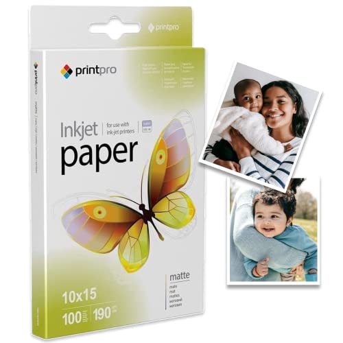 Fotopapier PrintPro von COLORWAY Matt 10x15 cm 100 Blatt 190g/m² Sofort Trocken Wasserfest für alle Tintenstrahldrucker Fotopapier PrintPro von COLORWAY Matt 10x15 cm 100 Blatt 190g/m² Sofort Trocken Wasserfest für alle Tintenstrahldrucker von COLORWAY