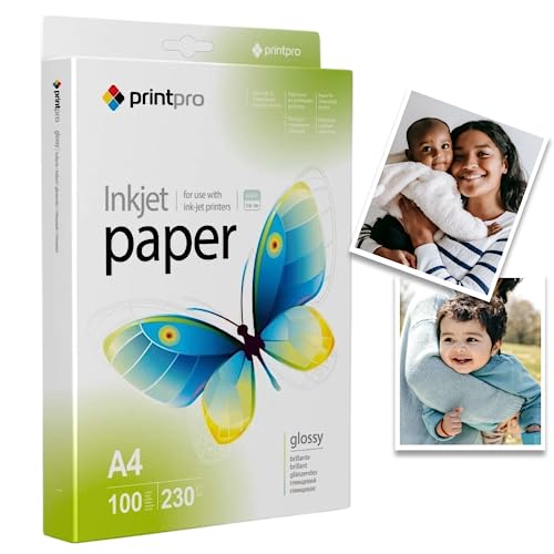 Fotopapier PrintPro von COLORWAY hoch glänzend A4 230g/m² 100 Blatt Sofort Trocken Wasserfest für alle Tintenstrahldrucker Fotopapier PrintPro von COLORWAY hoch glänzend A4 230g/m² 100 Blatt Sofort Trocken Wasserfest für alle Tintenstrahldrucker von COLORWAY