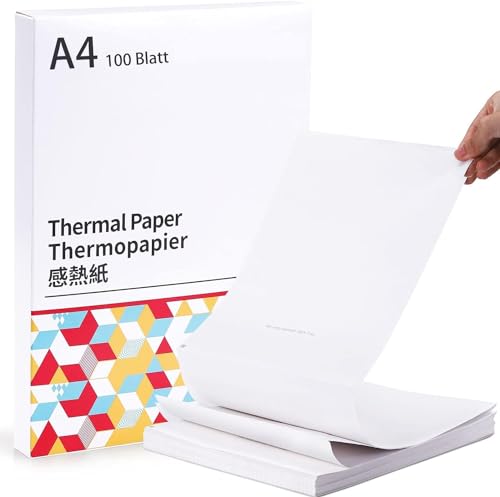 COLORWING Fanfold A4-Thermodruckpapier für tragbaren Drucker M08F - Mehrzweckpapier kompatibel für tragbare Drucker MT800 MT800Q und PJ762 PJ763MFi, 100 Blatt von COLORWING