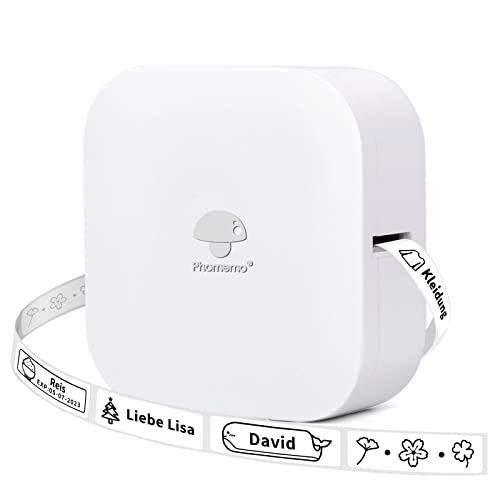 COLORWING Q30 Bluetooth Etikettendrucker, Beschriftungsgerät Selbstklebend Kompatibel Mit Ios Android, Tragbarer Mini Etikettiergerät FüR Zuhause BüRo Schule Etikettierung (Weiß) von COLORWING