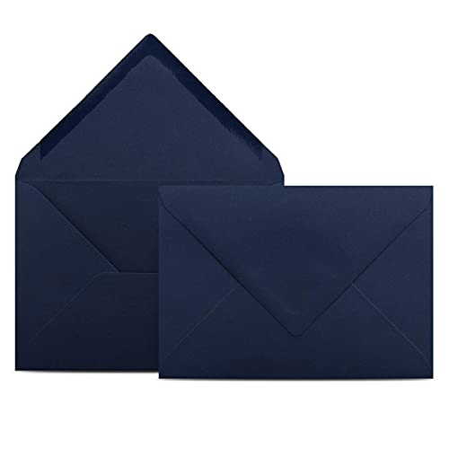 100 Briefumschläge DIN C6 Dunkelblau Blau - 11,4 x 16,2 cm - Kuverts mit 80 g/m² Nassklebung spitze Klappe - Umschläge ohne Fenster - Colours-4-you von COLOURS 4-YOU by Glüxx-Agent