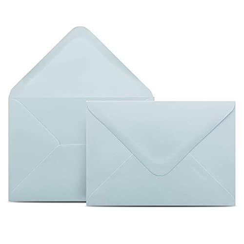 100 Briefumschläge DIN C6 Hellblau Blau - 11,4 x 16,2 cm - Kuverts mit 100 g/m² Nassklebung spitze Klappe - Umschläge ohne Fenster - Colours-4-you von COLOURS 4-YOU by Glüxx-Agent