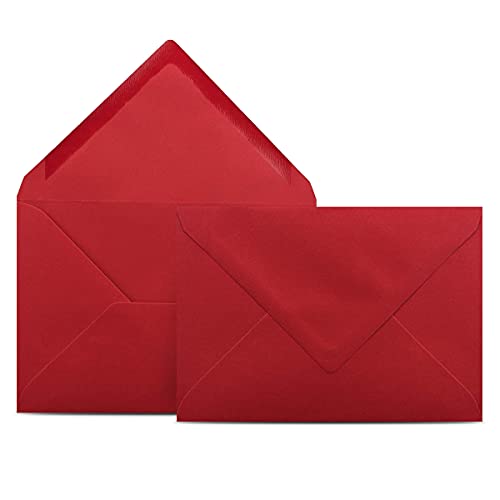 100 Briefumschläge DIN C6 Kirschrot Rot - 11,4 x 16,2 cm - Kuverts mit 80 g/m² Nassklebung spitze Klappe - Umschläge ohne Fenster - Colours-4-you von COLOURS 4-YOU by Glüxx-Agent