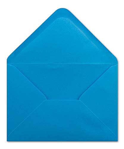 100 DIN C5 Briefumschläge Azurblau - 16,2 x 22,7 cm - 100 g/m² Nassklebung spitze Klappe - aus der Serie COLOURS-4-YOU Glüxx-Agent von COLOURS 4-YOU by Glüxx-Agent