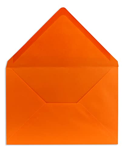100 DIN C5 Briefumschläge Orange - 16,2 x 22,7 cm - 100 g/m² Nassklebung spitze Klappe - aus der Serie COLOURS-4-YOU Glüxx-Agent von COLOURS 4-YOU by Glüxx-Agent