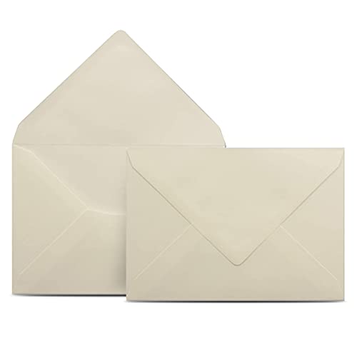 200 Briefumschläge DIN C6 Creme - 11,4 x 16,2 cm - Kuverts mit 90 g/m² Nassklebung spitze Klappe - Umschläge ohne Fenster - Colours-4-you von COLOURS 4-YOU by Glüxx-Agent