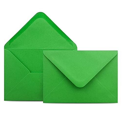 250 Briefumschläge DIN C6 Grün - 11,4 x 16,2 cm - Kuverts mit 100 g/m² Nassklebung spitze Klappe - Umschläge ohne Fenster - Colours-4-you von COLOURS 4-YOU by Glüxx-Agent