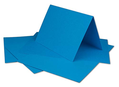 50 DIN A6 Faltkarten Azurblau - Karten zum Selbstgestalten 14,8 x 21 cm - Klappkarten mit 160 g/m² - Colours-4-you von Glüxx Agent von COLOURS 4-YOU by Glüxx-Agent