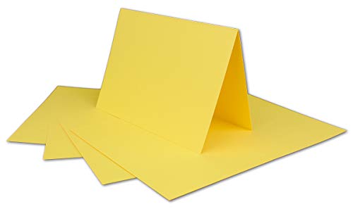 50 DIN A6 Faltkarten Gelb - Karten zum selbstgestalten 14,8 x 21 cm - Klappkarten mit 160 g/m² - Colours-4-you von Glüxx Agent von COLOURS 4-YOU by Glüxx-Agent