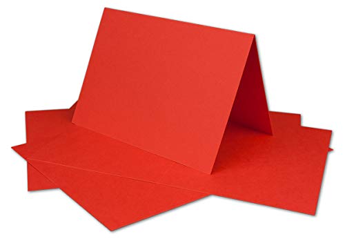 50 DIN A6 Faltkarten Rot - Karten zum Selbstgestalten 14,8 x 21 cm - Klappkarten mit 160 g/m² - Colours-4-you von Glüxx Agent von COLOURS 4-YOU by Glüxx-Agent