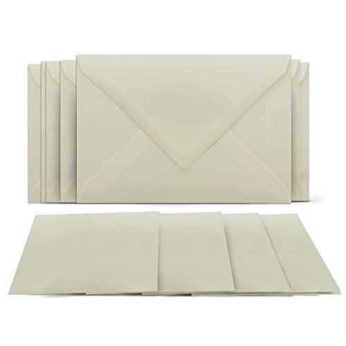 50 Klappkarten mit Umschlägen Set Vanille - DIN A6 Blanko Doppelkarten 14,8 x 21 cm (160 g/m²) - DIN C6 Umschlag 11,4 x 16,2 cm (80 g/m²) Nassklebung - Grußkarten Einladungskarten Hochzeit von COLOURS 4-YOU by Glüxx-Agent