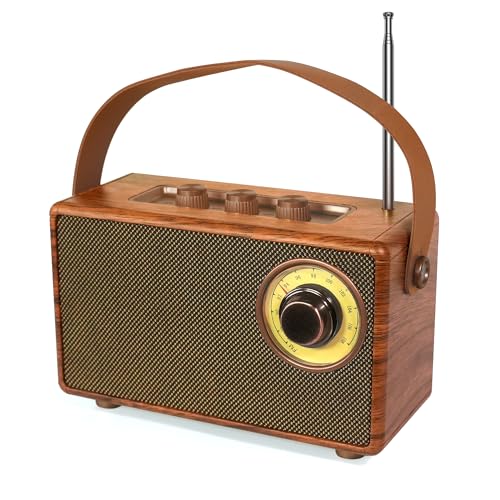 COLSUR Klassischem Retro Bluetooth Lautsprecher,Outdoor Holz Tragbarer Lautsprecher mit Nostalgie Vintage FM Radio,Wiederaufladbarer Kabelloser Lautsprecher mit Küchenradio,beigefügt TF-Karte/AUX/USB COLSUR Klassischem Retro Bluetooth Lautsprecher,Outdoor Holz Tragbarer Lautsprecher mit Nostalgie Vintage FM Radio,Wiederaufladbarer Kabelloser Lautsprecher mit Küchenradio,beigefügt TF-Karte/AUX/USB von COLSUR