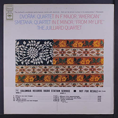 dvorak: quartet in f major / smetana: quartet in e minor LP von COLUMBIA