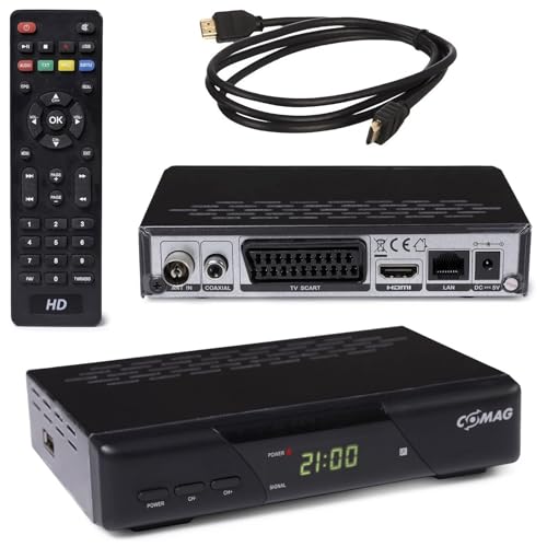 COMAG SL30T2 FullHD HEVC DVBT/T2 Receiver (H.265, HDTV, HDMI, SCART, Mediaplayer, PVR Ready, USB 2.0, Testurteil: Stiftung Warentest 02/2017: "gut (Note 2,2)) inkl. HDMI-Kabel, schwarz von COMAG