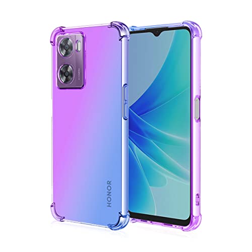 COMAKU Bunt Farbverlauf Hülle für Oppo A57 4G/ Oppo A57s, Durchscheinend TPU Silikon Handyhülle mit StoßFest Bumper, lila blau von COMAKU