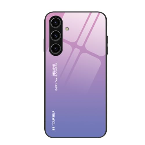 COMAKU Farbverlauf Glas Hülle für Samsung Galaxy S24, Bunt Panzerglas Handyhülle TPU Silikon Schutzhülle - Farbe 6 von COMAKU