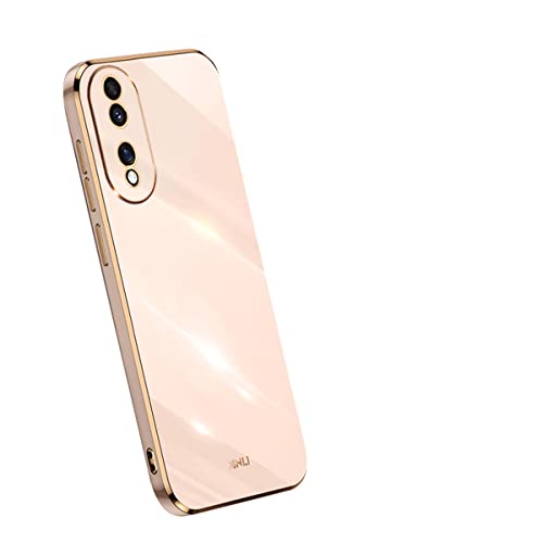 COMAKU Handyhülle für Honor 70 5G Hülle, Bunte und Glänzende TPU Silikon Case mit Goldenem Rand Design - Rosa von COMAKU