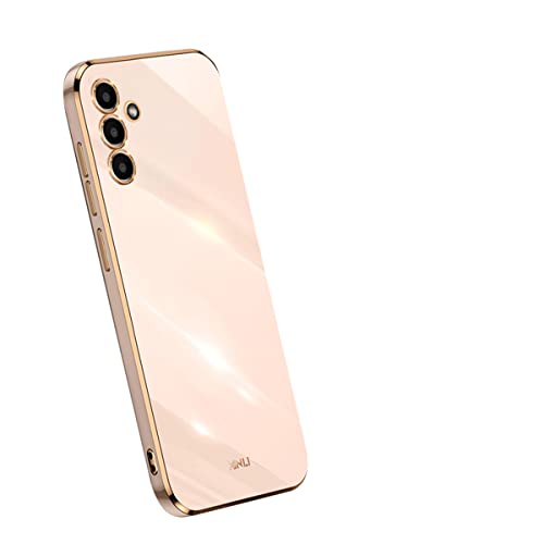 COMAKU Handyhülle für Samsung Galaxy A04s Hülle, Bunte und Glänzende TPU Silikon Case mit Goldenem Rand Design - Rosa von COMAKU
