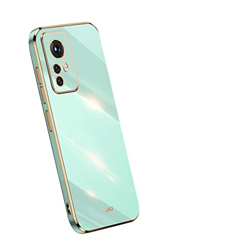 COMAKU Handyhülle für Xiaomi 12T Pro Hülle, Bunte und Glänzende TPU Silikon Case mit Goldenem Rand Design - Grün von COMAKU
