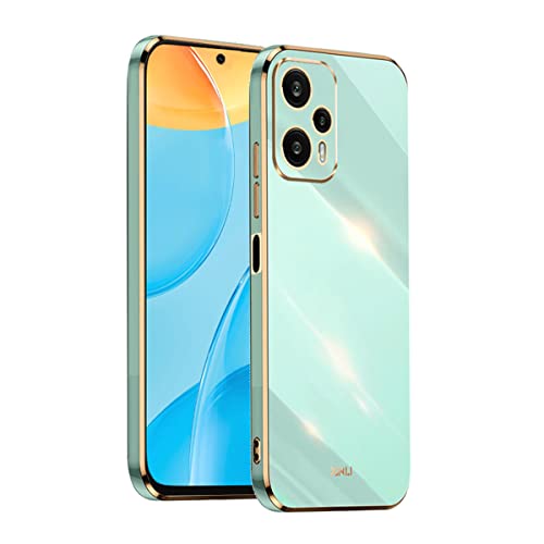 COMAKU Handyhülle für Xiaomi Poco F5 5G Hülle, Bunte und Glänzende TPU Silikon Case mit Goldenem Rand Design - Grün von COMAKU