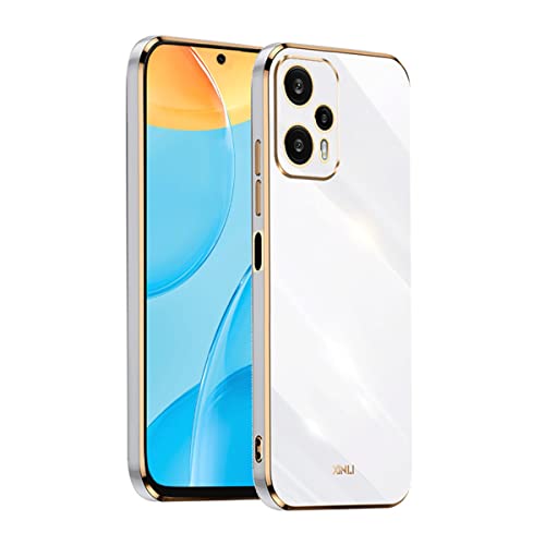 COMAKU Handyhülle für Xiaomi Poco F5 5G Hülle, Bunte und Glänzende TPU Silikon Case mit Goldenem Rand Design - Weiß von COMAKU