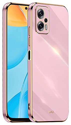 COMAKU Handyhülle für Xiaomi Poco X4 GT 5G Hülle, Bunte und Glänzende TPU Silikon Case mit Goldenem Rand Design - Violett von COMAKU