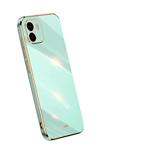 COMAKU Handyhülle für Xiaomi Redmi A1 / Redmi A2 Hülle, Bunte und Glänzende TPU Silikon Case mit Goldenem Rand Design - Grün von COMAKU