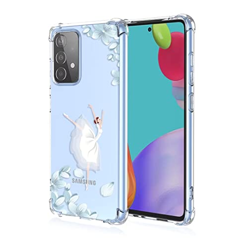 COMAKU Hülle Kompatibel mit Samsung Galaxy A52s 5G/A52 (4G/5G) Hülle klar Transparent Schlanke Schutzhülle Weich TPU Stoßstange 3D Geprägtes Mädchen Muster Stoßdämpfung Schutzhülle - Ballett von COMAKU