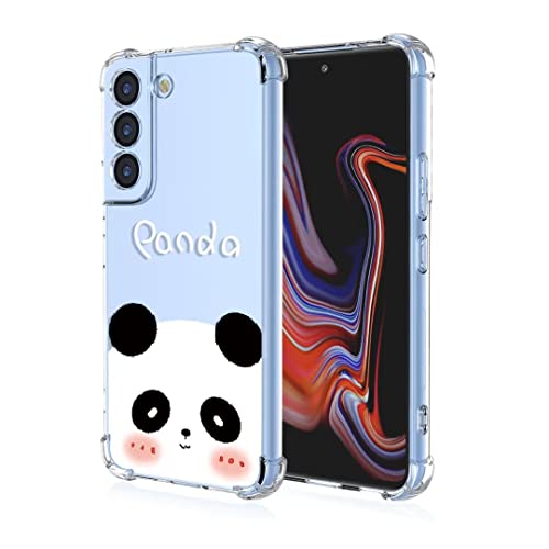 COMAKU Hülle Kompatibel mit Samsung Galaxy S23 5G Hülle klar Transparent Schlanke Schutzhülle Weich TPU Stoßstange 3D Geprägtes Mädchen Muster Stoßdämpfung Schutzhülle - Panda von COMAKU