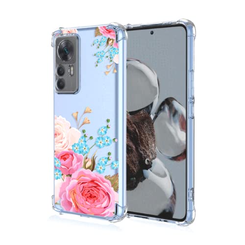 COMAKU Hülle Kompatibel mit Xiaomi Mi 12T / Redmi K50 Ultra Hülle klar Transparent Schlanke Schutzhülle Weich TPU Stoßstange 3D Geprägtes Mädchen Muster Stoßdämpfung Schutzhülle - Blume von COMAKU