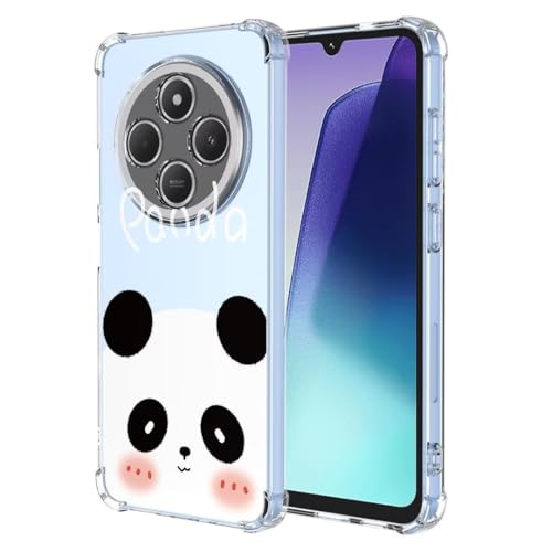 COMAKU Hülle Kompatibel mit Xiaomi Redmi 14C 4G Hülle klar Transparent Schlanke Schutzhülle Weich TPU Stoßstange 3D Geprägtes Mädchen Muster Stoßdämpfung Schutzhülle - Panda von COMAKU