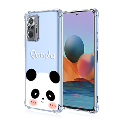 COMAKU Hülle Kompatibel mit Xiaomi Redmi Note 10 PRO Hülle klar Transparent Schlanke Schutzhülle Weich TPU Stoßstange 3D Geprägtes Mädchen Muster Stoßdämpfung Schutzhülle - Panda von COMAKU