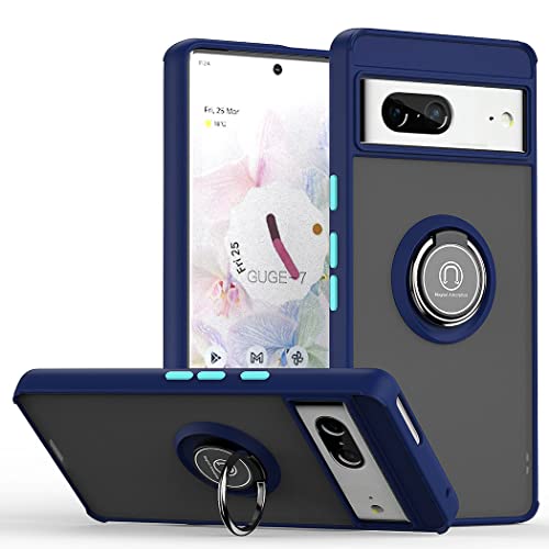 COMAKU Hülle für Google Pixel 7, mit 360 Grad Ring Ständer Case [funktioniert mit magnetischer Autohalterung] PC+TPU Soft Bumper Handyhülle Cover Schutzhülle - Royal Blue von COMAKU