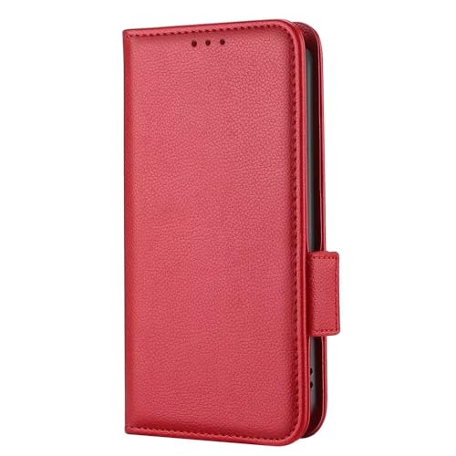 COMAKU Hülle für Huawei nova 12 SE, hochwertiges Leder-Flip-Wallet-Schutzhülle, Magnetverschluss, stoßfeste Handyhülle -Rot von COMAKU