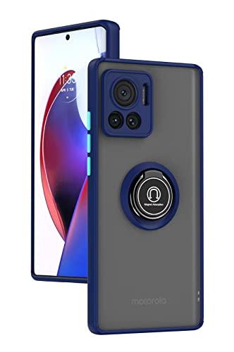COMAKU Hülle für Motorola Edge 30 Ultra, mit 360 Grad Ring Ständer Case [funktioniert mit magnetischer Autohalterung] PC+TPU Soft Bumper Handyhülle Cover Schutzhülle - Royal Blue von COMAKU