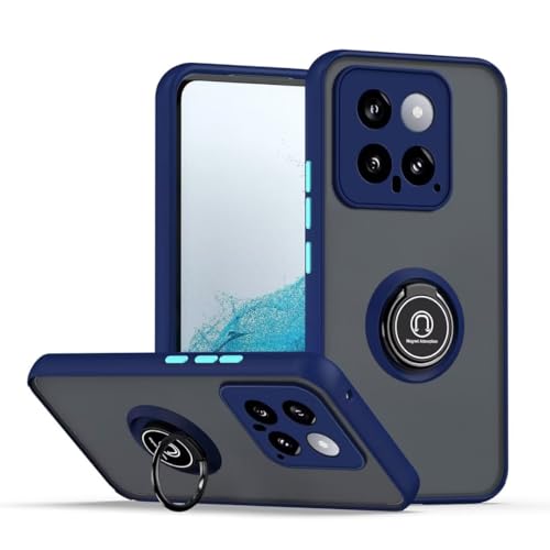 COMAKU Hülle für Xiaomi 14, mit 360 Grad Ring Ständer Case [funktioniert mit magnetischer Autohalterung] PC+TPU Soft Bumper Handyhülle Cover Schutzhülle - Royal Blue von COMAKU