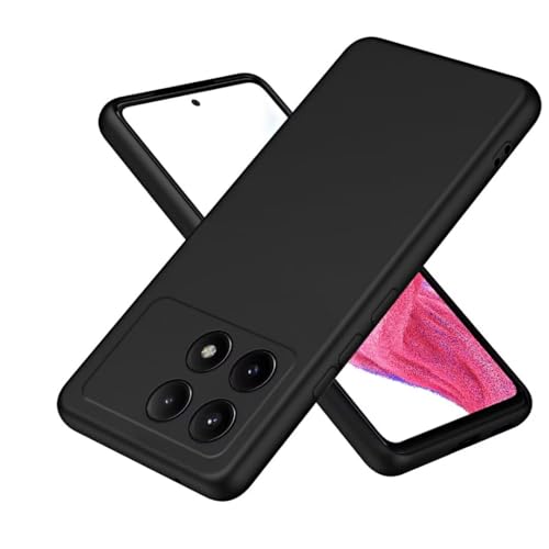 COMAKU Liquid Silicone Case für Xiaomi Poco X6 Pro Hülle, Premium Silikon stoßfeste Handyhülle mit [Weichem, Kratzfestem Mikrofaserfutter] für Xiaomi Poco X6 Pro - Schwarz von COMAKU