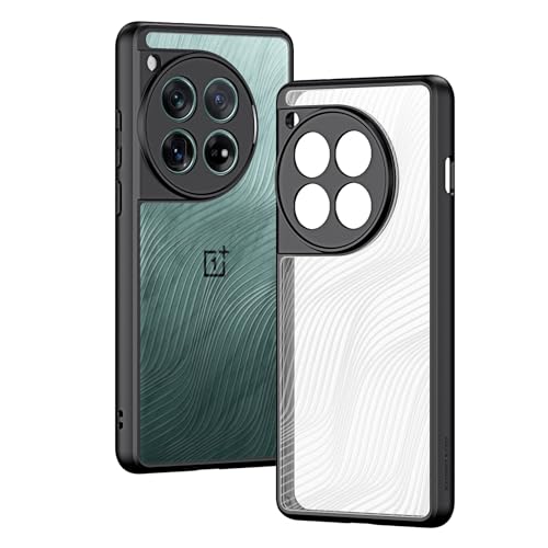 COMAKU OnePlus 12 Hülle, Frostierte Feeling -Fließlinien, Mattes Durchscheinender Hartrücker, TPU Soft Edge Handyhülle kompatibel mit OnePlus 12, Schwarz von COMAKU