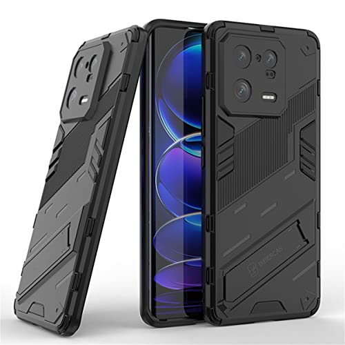 COMAKU Panzer Handyhülle für Xiaomi 13 Pro, TPU+PC Schutzhülle Silikon Hülle Stoßfest Case Cover Ständer - Schwarz von COMAKU