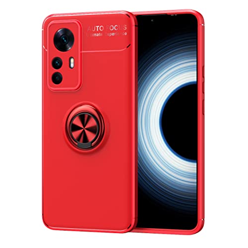 COMAKU Silikon Hülle für Xiaomi 12T, StoßFest Handyhülle mit Ring Halterung - Rot von COMAKU