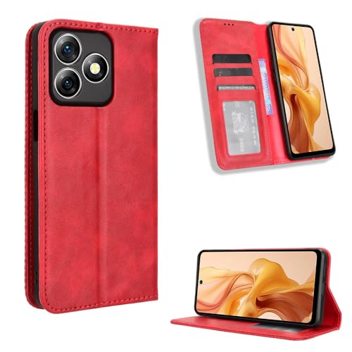 COMAKU Ulefone Note 18 Ultra Hülle, Geldbeutel Handyhülle mit eingebauten Kartenfächern - Rot von COMAKU
