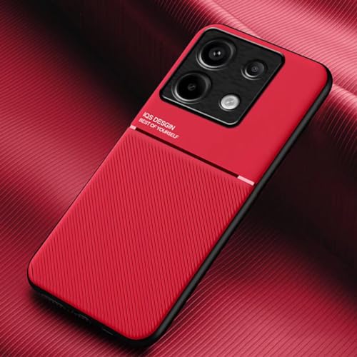COMAKU Ultradünnes TPU Silicone Hülle für Xiaomi Redmi Note 13 Pro 5G Textur rutschfest und Stoßfest Schutzhülle Bumper Handyhülle - Rot von COMAKU