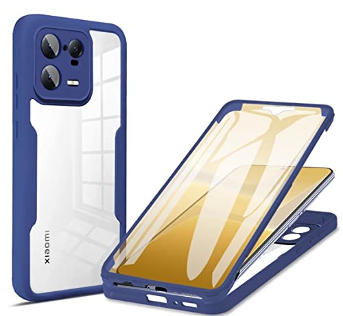 COMAKU Xiaomi 13 Pro Hülle Eingebauter displayschutz 360 Grad Rundumschutz Handyhülle, Militärischer Stoßfest TPU Bumper Schutzhülle Robuste Durchsichtige Kratzfest Case - Blau von COMAKU