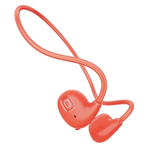 COMBLU Knochenleitungs-Kopfhörer, offenes Ohr, kabellos, Bluetooth 5.2 Kopfhörer mit Mikrofon, schnelle stabile Verbindung, IPX5 schweißfest, für Sport, Laufen, Fitness (orange) von COMBLU