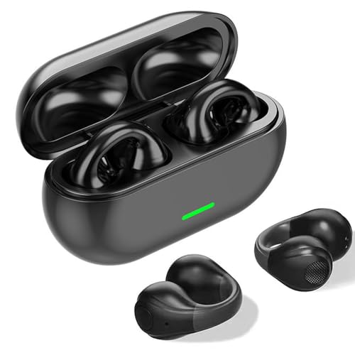Kabellose Bluetooth-Kopfhörer, Clip-On-Ohrhörer, kabellose Sport-Ohrstöpsel, Bluetooth 5.3, kabellose Ohrhörer, 30 Stunden Spielzeit für Workout/Büro/Zuhause von COMBLU